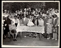 Mary McLeod Bethune's birthday party at the Somervilles' home, Los Angeles, circa 1952-1955