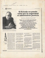 Entrevista de Prensa Libre a Monseñor Juan Gerardi. "El Estado no puede velar por la seguridad ni administrar justicia".