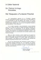 Respuesta a Fundación Pinochet