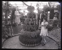 Pomona's grape fountain display at the Orange County Fair, Orange County, 1928