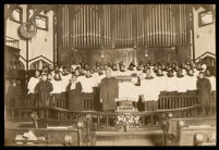 Reverend A. Milton Ward with his wife, Lydia Ward, and others at First A.M.E. Church, Los Angeles, between 1919-1924