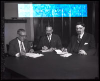 Manuel L. Ayulo, Dr. Jose S. Saenz, and Lorenzo S. de Besa of the Pan-American Consular Corps, Los Angeles, 1927