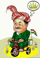 Masoud Barzani on a tricycle thinking of a crown