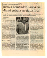 Proceso por muerte en 1973: Juicio a Fernández Larios en Miami entra a su etapa final
