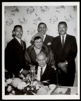 Lorenzo Bowdoin receives an award from the Women's Sunday Morning Breakfast Club, Los Angeles, 1962