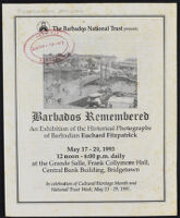The Barbados National Trust presents "Barbados Remembered: An Exhibition of the Historical Photographs of Barbadian Euchard Fitzpatrick"