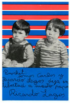 Postal de carta de niños a Pinochet