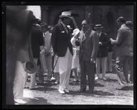 Crown Prince Gustav Adolf of Sweden with Louis B. Mayer at MGM Studio, Culver City, 1926