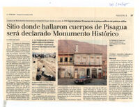 Sitio donde hallaron cuerpos de Pisagua será declarado Monunmento Histórico