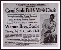 Newspaper advertisement for the "Grand Studio Ball & Movie Classic," produced by Clarence Muse, 1938