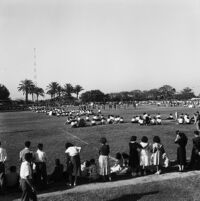 View of Spring Field Day at AUB's green field