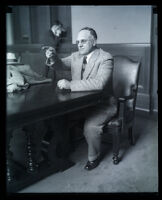 Harry C. Smith at the time that he testified for a legislative committee investigating Superior Judge Carlos S. Hardy, Los Angeles, 1929