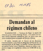 Demandan a régimen de chileno