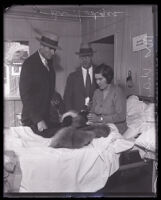 Dr. Walter Hodges, Aida Zuniga and Detective Clark at the La Vina Sanatorium, Altadena, 1931 