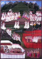 Vasishtha with Rama; Kausalya with Sita