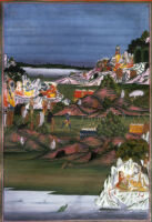 Rama blessing Hanumana with eternal devotion and preparing raid on Lanka