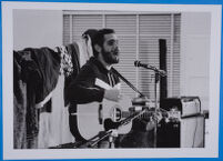 Barry Gilder playing guitar at the Symposium on Culture and Resistance, University of Botswana, 1982