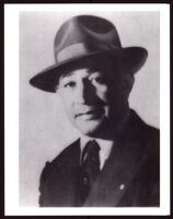 Unidentified musician wearing a hat, 1940-1955