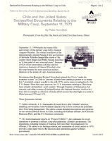 Chile and the United States: Dessclassified Documents Relating to the Military Coup, September 11, 1973