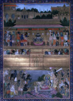 Jambavana advising Rama to send Angada as a messenger to Ravana