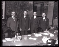 American Bankers' Association officers Thomas R. Preston, Oscar Wells, Melvin A. Traylor, and Craig B. Hazelwood at the fifty-second convention, Los Angeles, 1926