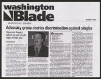 "Advocacy group decries discrmination against singles," 2003-10-17