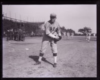Chicago Cubs baseball player Tom Daly at Washington Park, Los Angeles, 1918-1921