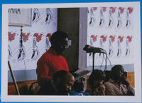 Peter Clark speaking at the panel on Visual Arts, University of Botswana, Gaborone, 1982