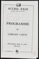 ACURIL XXIII: Programme of Library Visits