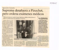 Suprema desafuera a Pinochet, pero ordena exámenes médicos