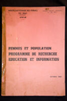 Femmes et population, programme de recherche éducation et information