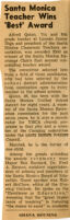 Newspaper article about Alfred T. Quinn receiving award 