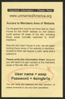 Access to Members Area of website, American Association for Single People, 2000s
