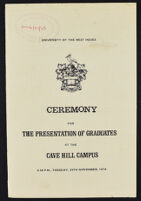 1974 Ceremony for the Presentation of Graduates at the Cave Hill Campus
