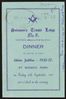 Solomon's Temple Lodge No. 8 Dinner