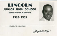 Alfred Thomas Quinn's Lincoln Junior High identification card