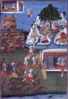 Garuda going to Lanka to cut Rama's Nagapasha