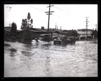 Flooded residential area at West 3rd Street and Gramercy place, Los Angeles, 1926