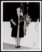 Vivian Osborne Marsh at the launching of the S. S. Ocean Telegraph, Oakland, 1945