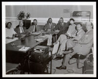 Conference with mural artists at the home office of the Golden State Mutual Life Insurance Company, Los Angeles, 1948