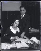 Daisy De Voe and attorney Nathan Freedman, Los Angeles, 1931