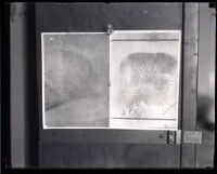 Leo Patrick Kelley's fingerprints as forensic evidence in the Leo Patrick Kelley murder case, Los Angeles, 1928