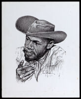 Drawing of Jacob Dodson, a 19th century African American explorer, by Sam Patrick, circa 1969