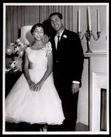Wedding portrait of Loren Miller, Jr. and Anne M. Risher Miller (probably), Los Angeles, 1957