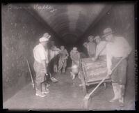 Workers in a tunnel, Owens Valley, 1920s