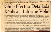 Chile Efectuó Detallada Réplica a Informe Volio