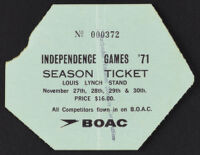Independence Games 1971 Season Ticket