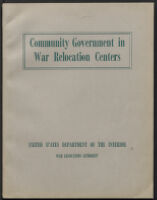 Community Government in War Relocation Centers 