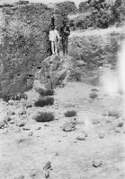Outdoor snapshot of Jibrail Jabbur and unidentified person