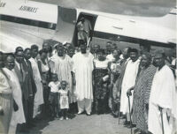 Dr. Azikiwe Arrived in Enugu by air from Lagos